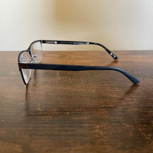 Foster Grant Eyeglass Frames Semi Rimless Rectangular Black Gunmetal 53-17-142 m - Picture 6 of 7